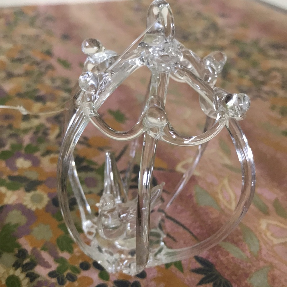 Hand Blown Glass Bird Cage Ornament